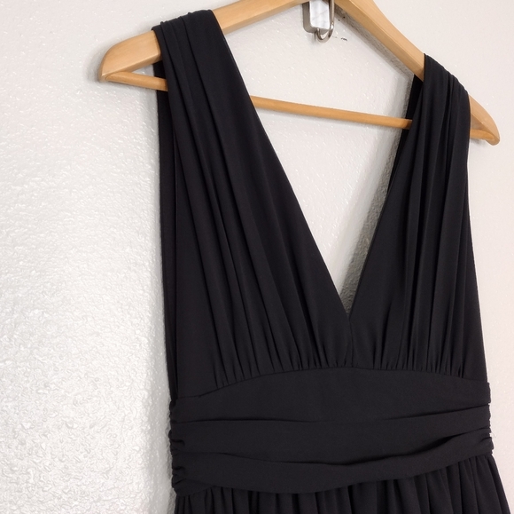 Black Bridesmaid Maxi Dress Formal Evening Gown - Picture 7 of 14